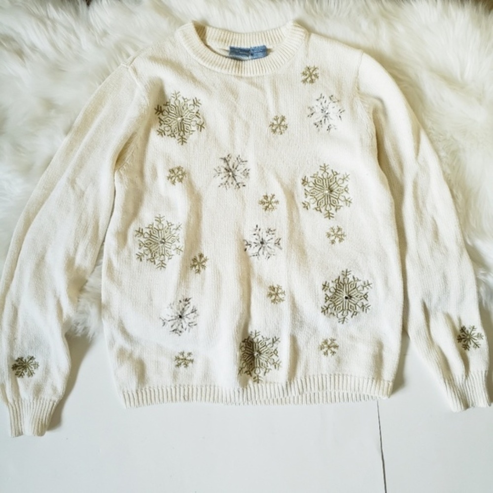 Embellished Holiday Edition Long Sleeves Sweater M - Picture 2 of 5